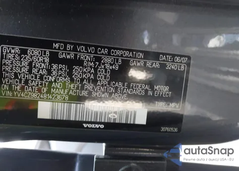 2008 Volvo Xc90 3.2 z USA, uszkodzony, nr VIN YV4CZ982481423678